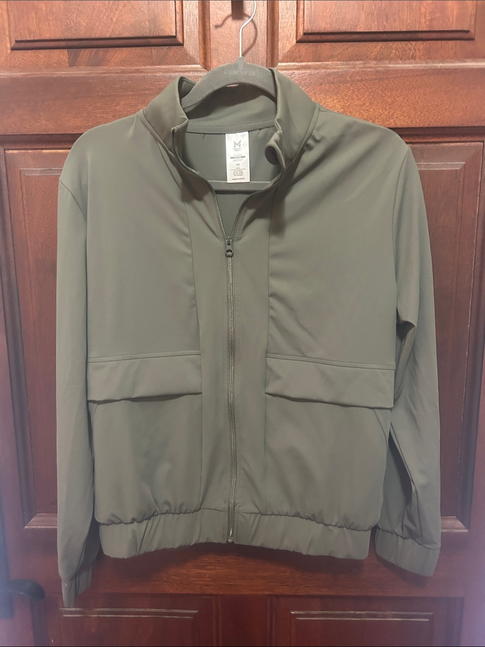 Men's Olive Zip-Up Lightweight Shirt Jacket